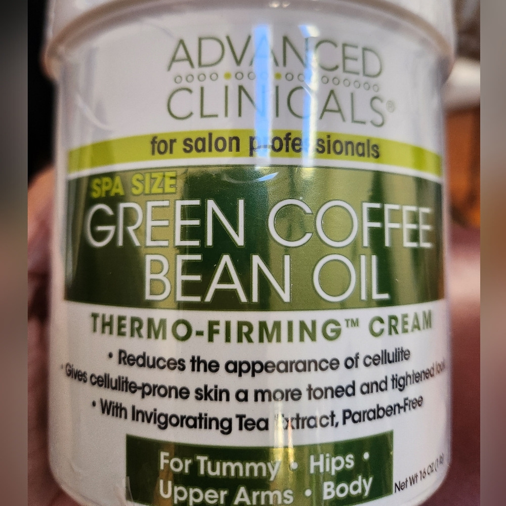 Advanced Clinicals Green Coffee Bean Oil,Thermo Firming Body Cream, 16 Oz.